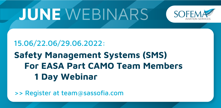 Achieve a deep understanding of Safety Management Systems (SMS) within a CAMO environment with our upcoming webinar in June