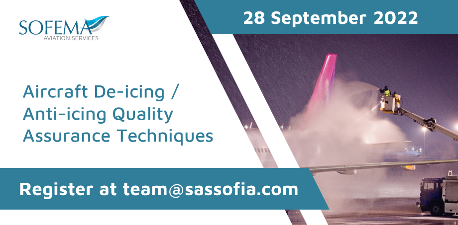 Understand the key elements of the Aircraft De-icing / Anti-icing processes – Sign up for our upcoming webinar in September