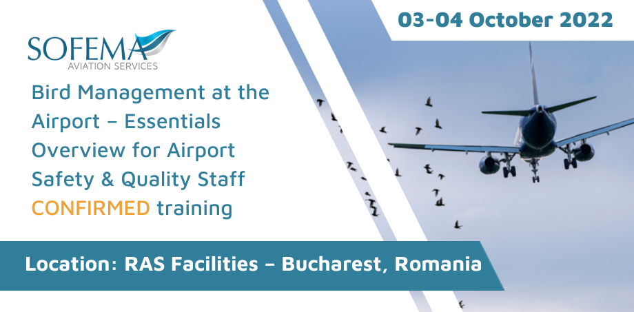 Our Confirmed Bird Management training that is suitable for Airport Safety & Quality Staff is coming in October 2022 - Book your place!