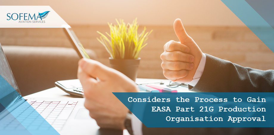 Professional giving a thumbs-up gesture beside a laptop, symbolizing successful completion of the EASA Part 21G Production Organisation Approval process.